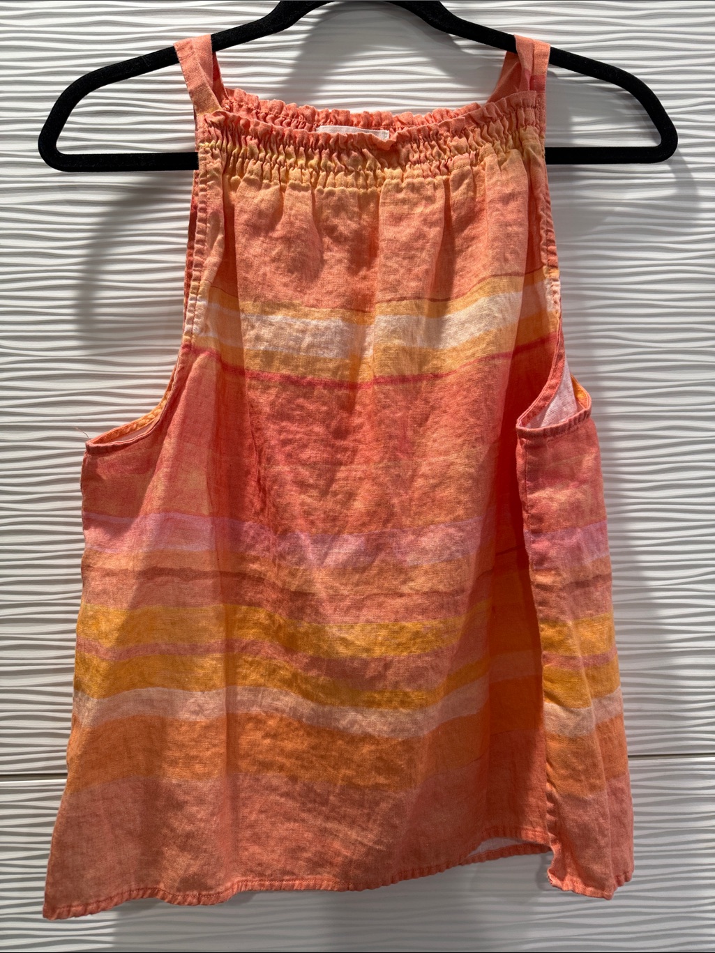 Cloth & Stone Multicolor Coral-Orange Striped Tank Top